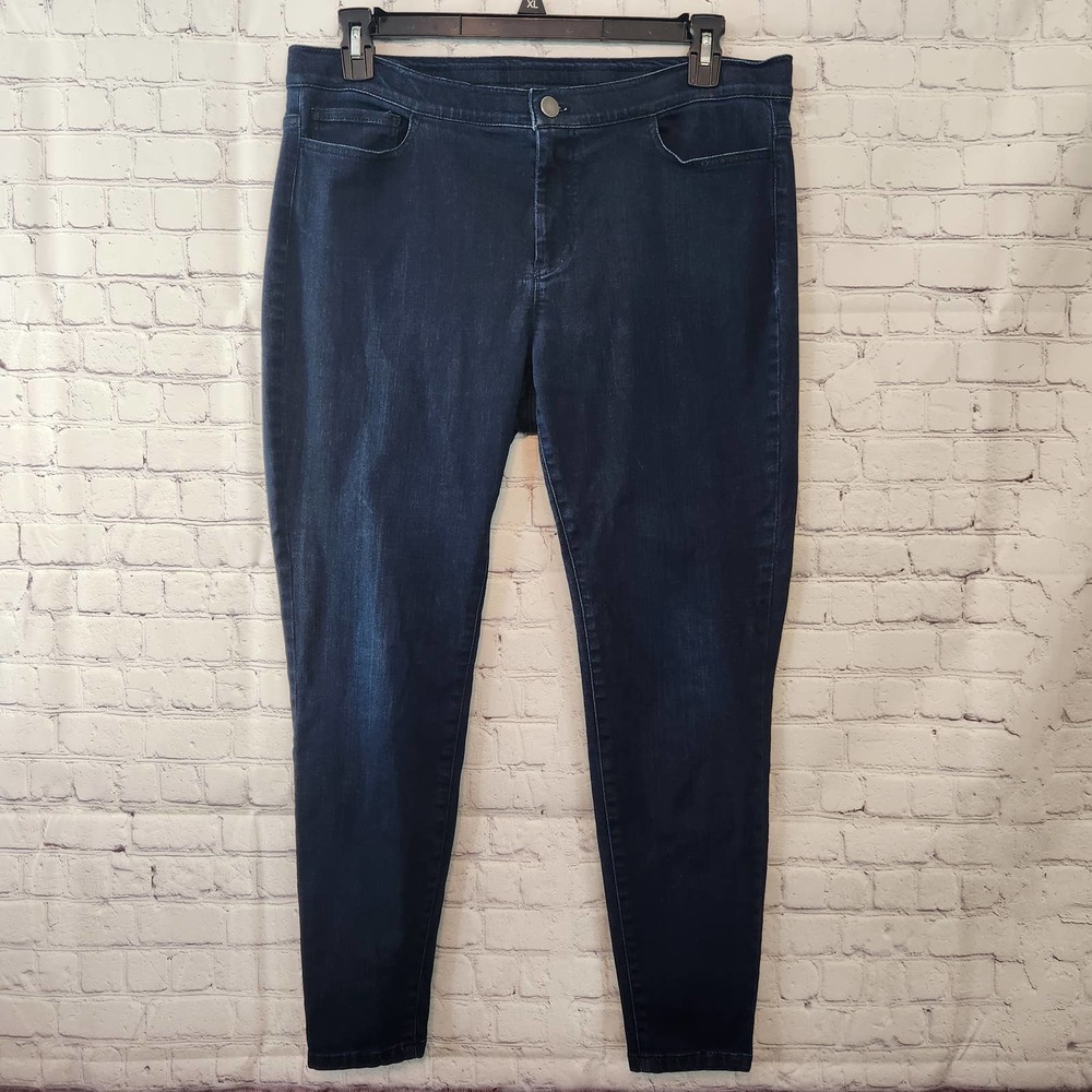 J. Jill Denim Women's Mid Rise Dark Wash Leggings 14